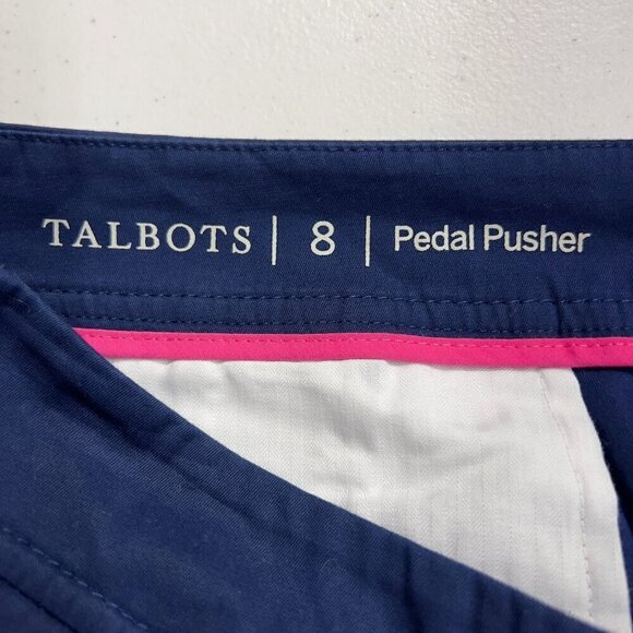 Talbots Pedal Pusher Length Slim-Leg Sits At Waist Navy Blue Capri Pants 8 NWT - Picture 10 of 14